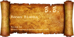 Benes Bianka névjegykártya